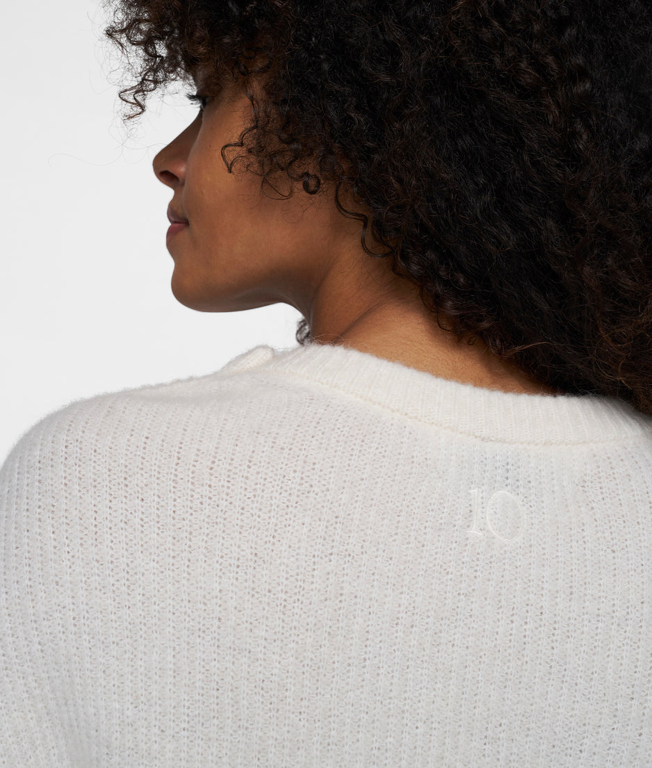 knit sweater stripes | ecru
