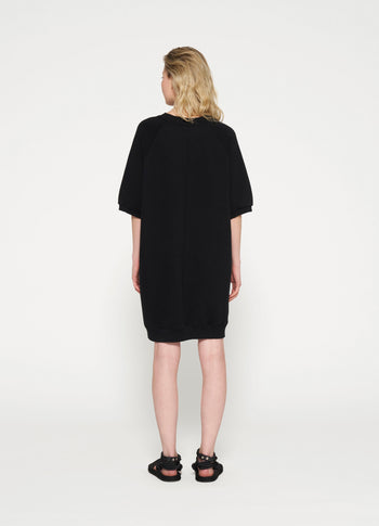 short sleeve sweat dress | black