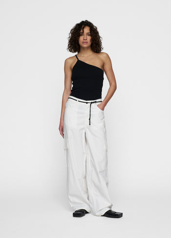 one shoulder ballet top | black