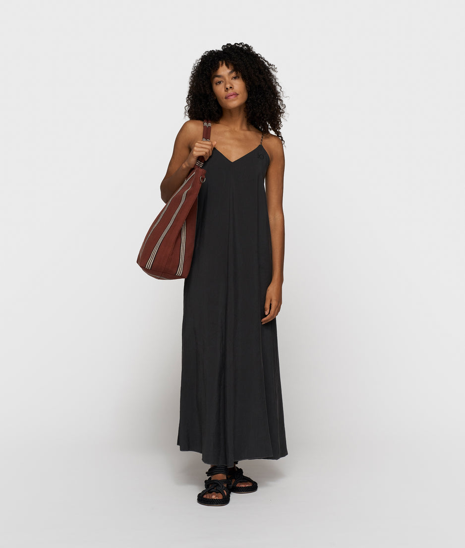 strappy dress modal | black