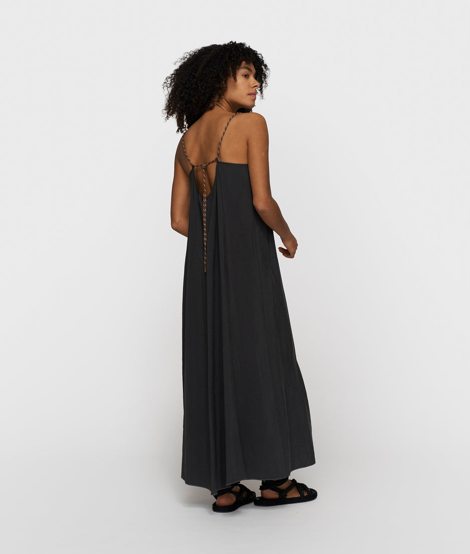 strappy dress modal | black