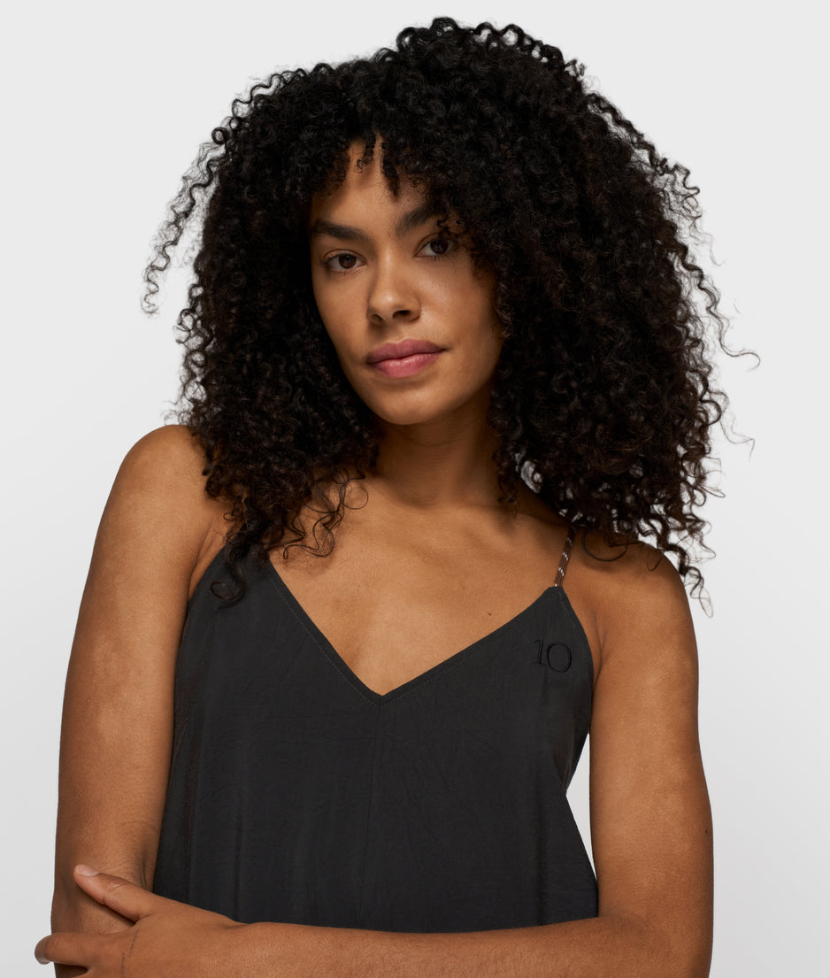 strappy dress modal | black