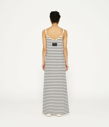 strappy dress stripes | ecru/black