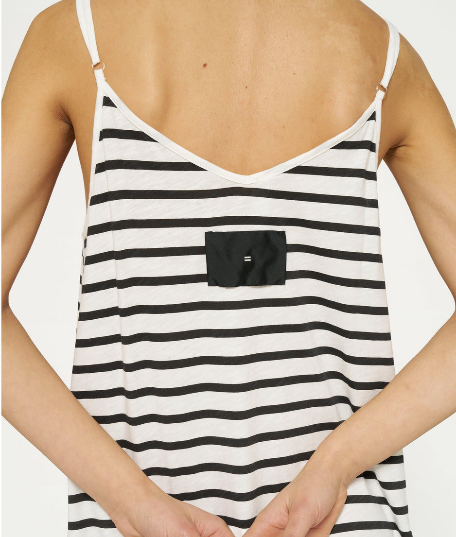 strappy dress stripes | ecru/black