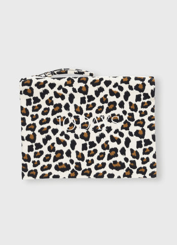 pouch fleece leopard | ecru