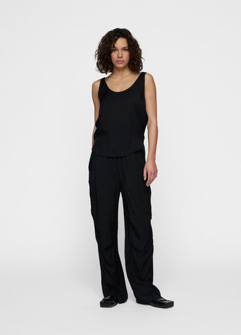 shiny tank top | black
