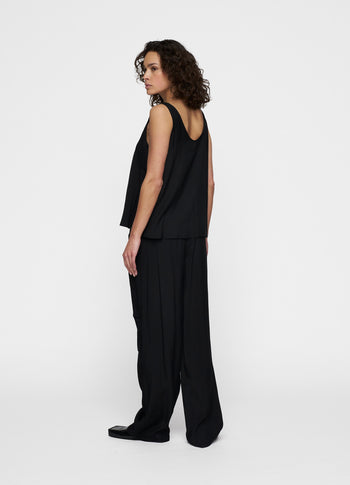 shiny tank top | black
