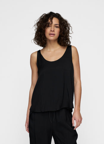 shiny tank top | black