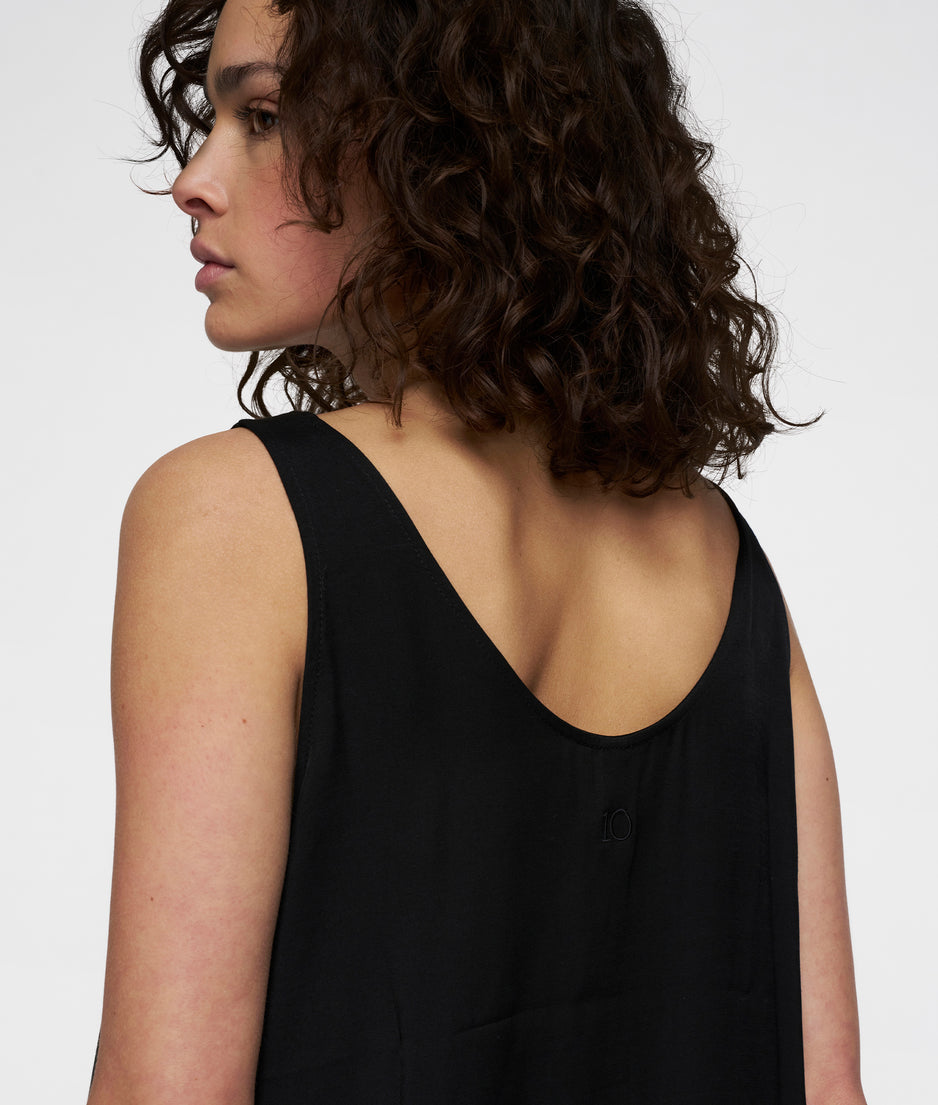 shiny tank top | black