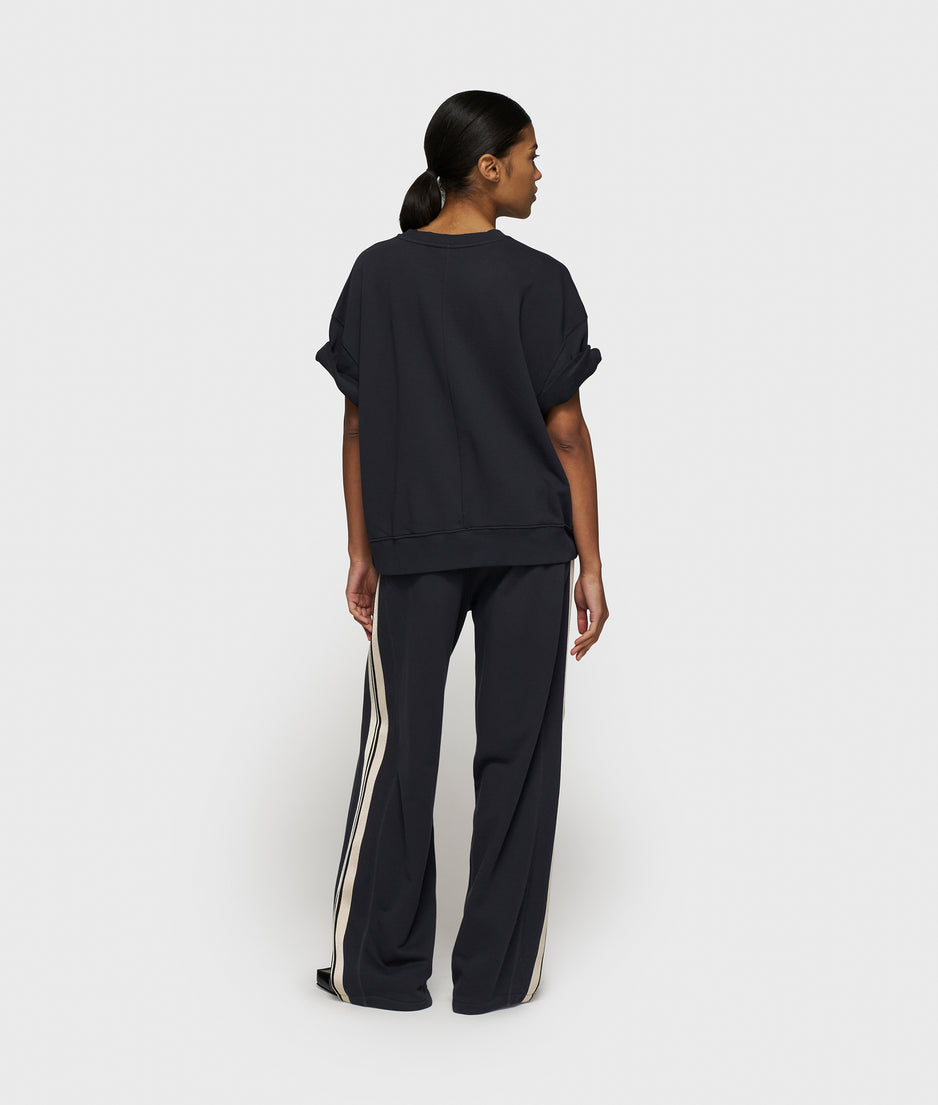 short sleeve sweater patch | dark navy