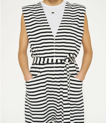 proud jumpsuit stripes | ecru/black