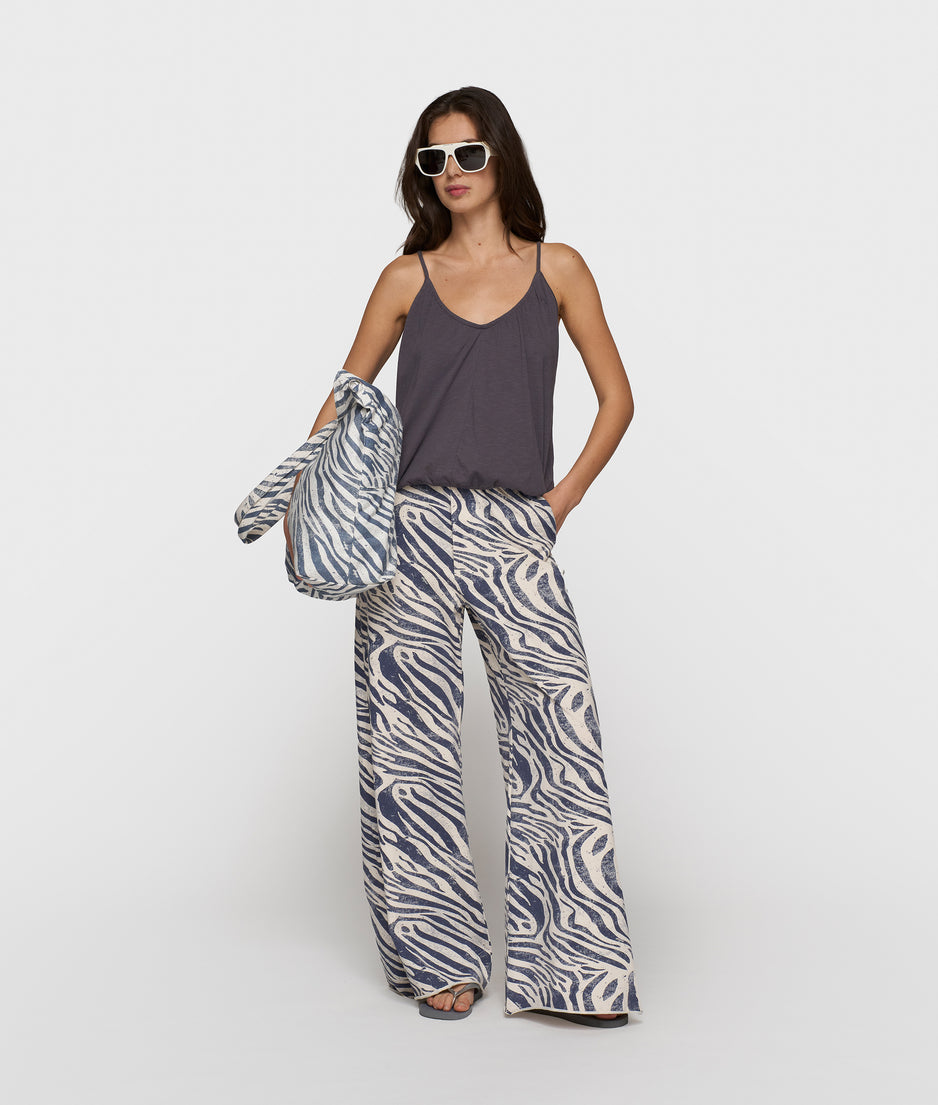 wide jogger zebra | light vanilla