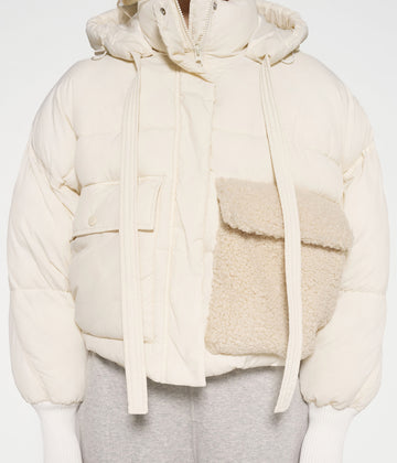 short puffer jacket | light natural