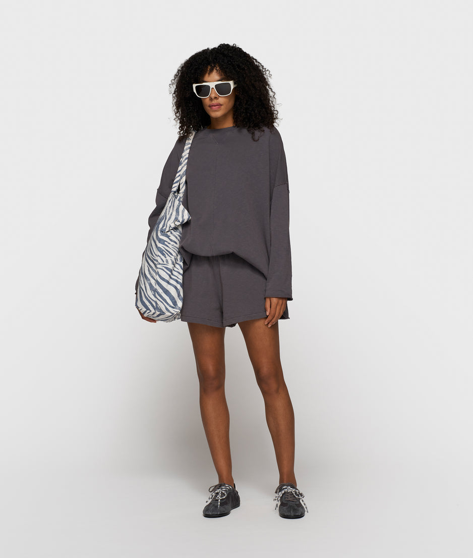 beach sweater slub fleece | steel blue