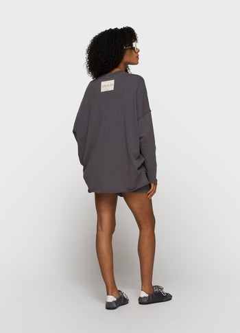beach sweater slub fleece | steel blue