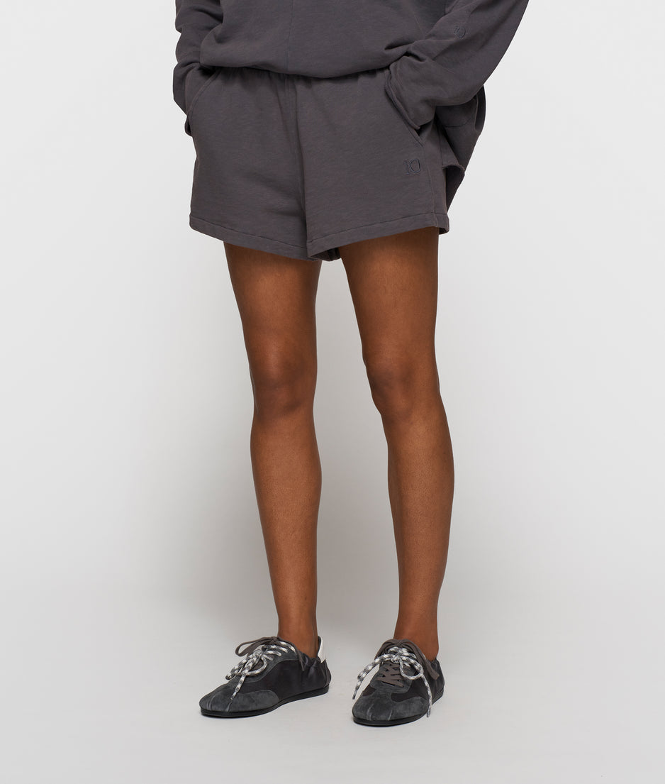 shorts slub fleece | steel blue