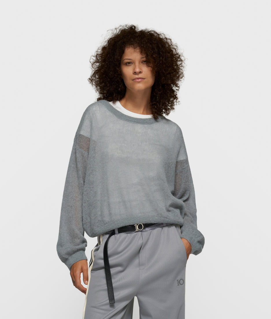 thin knit sweater | light graphite