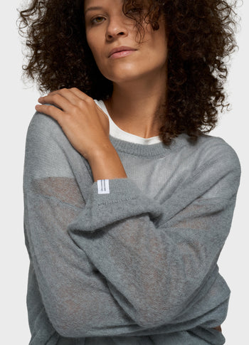 thin knit sweater | light graphite