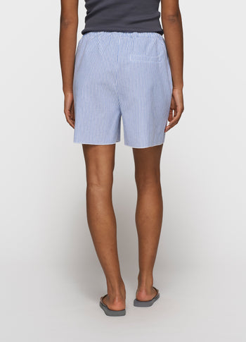 cotton shorts stripes | white/steel blue