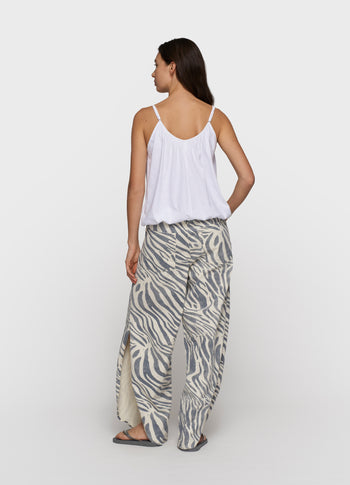 western pants zebra | light vanilla