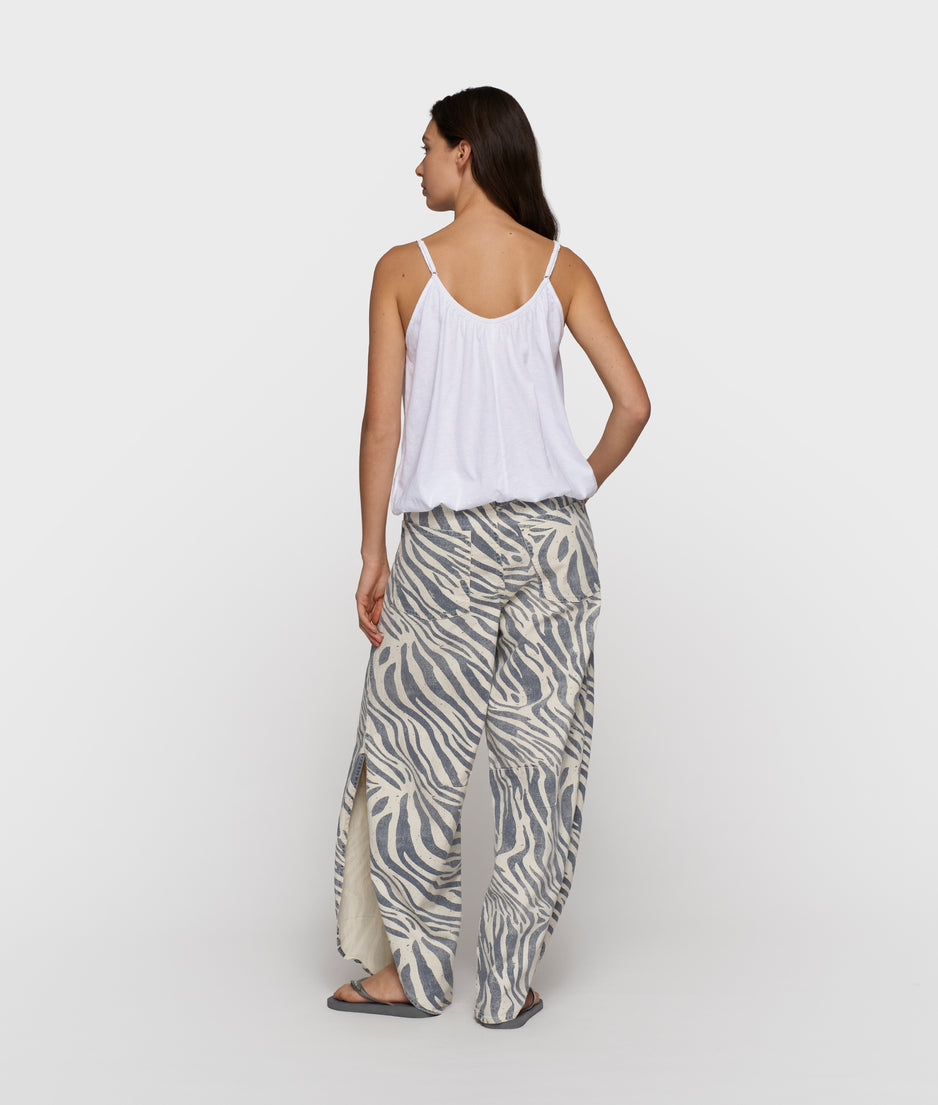 western pants zebra | light vanilla