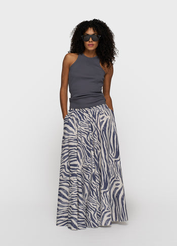 wide skirt zebra voile | light vanilla