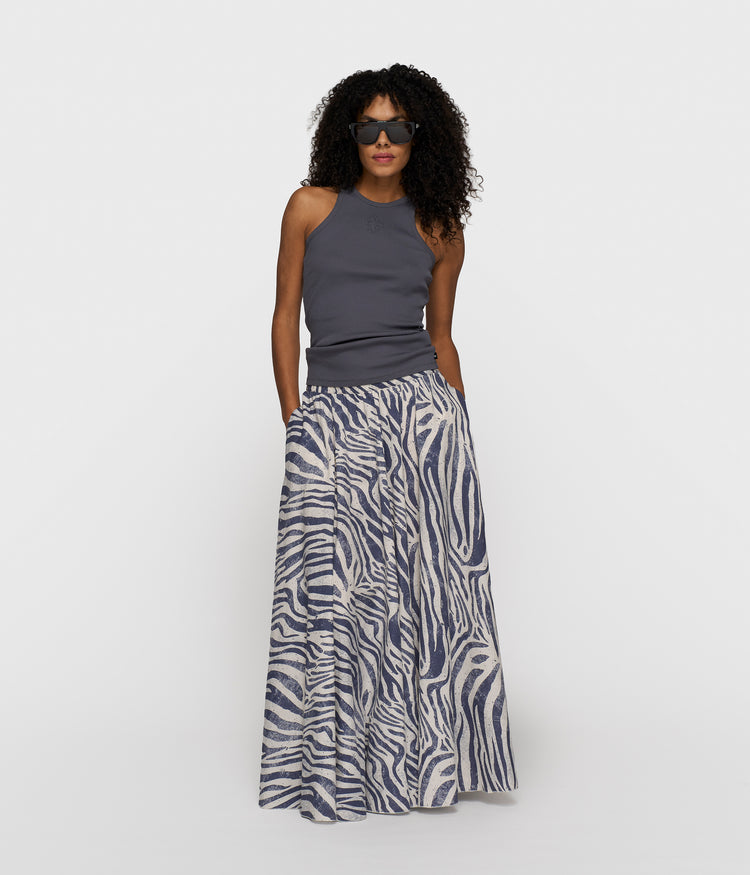 wide skirt zebra voile | light vanilla