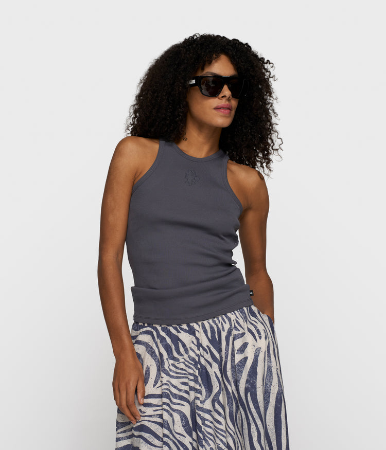 tank top rib | steel blue