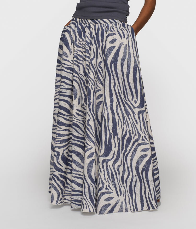 wide skirt zebra voile | light vanilla