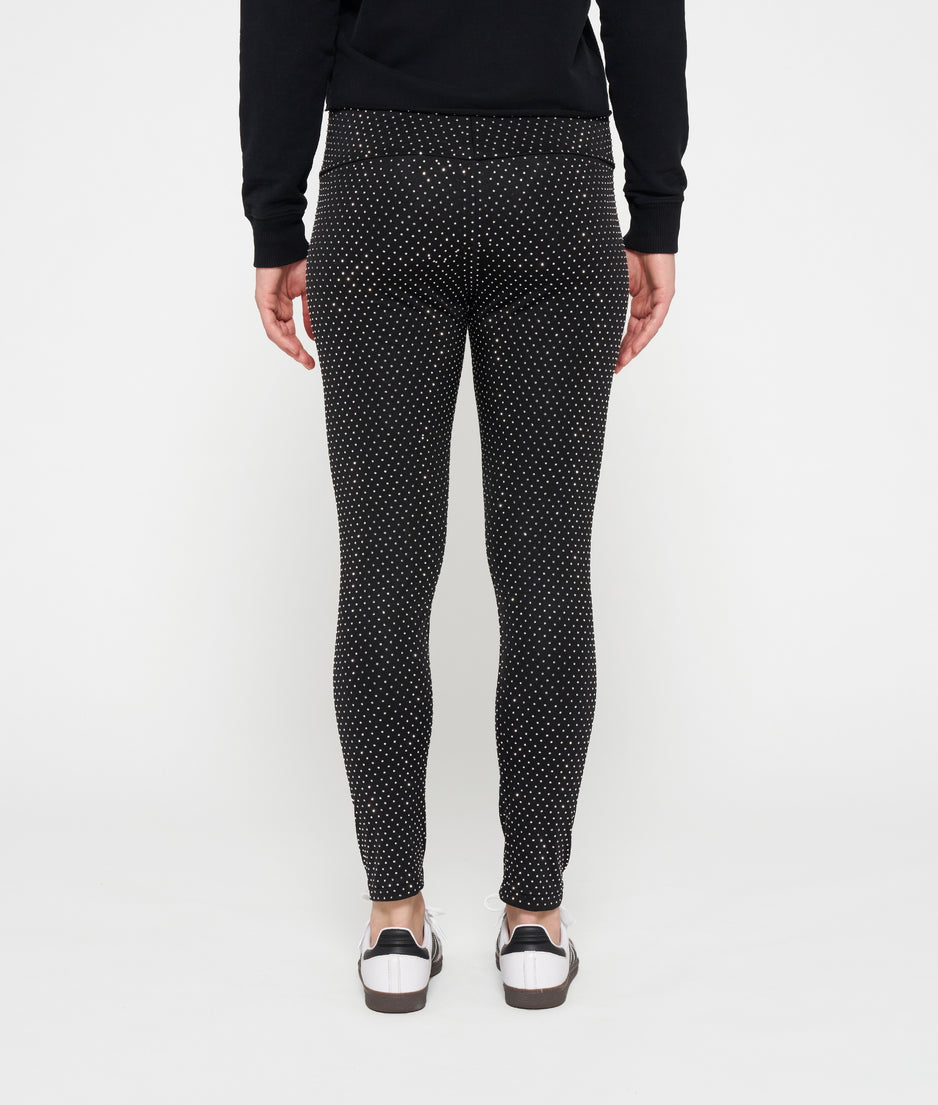 strass leggings | black
