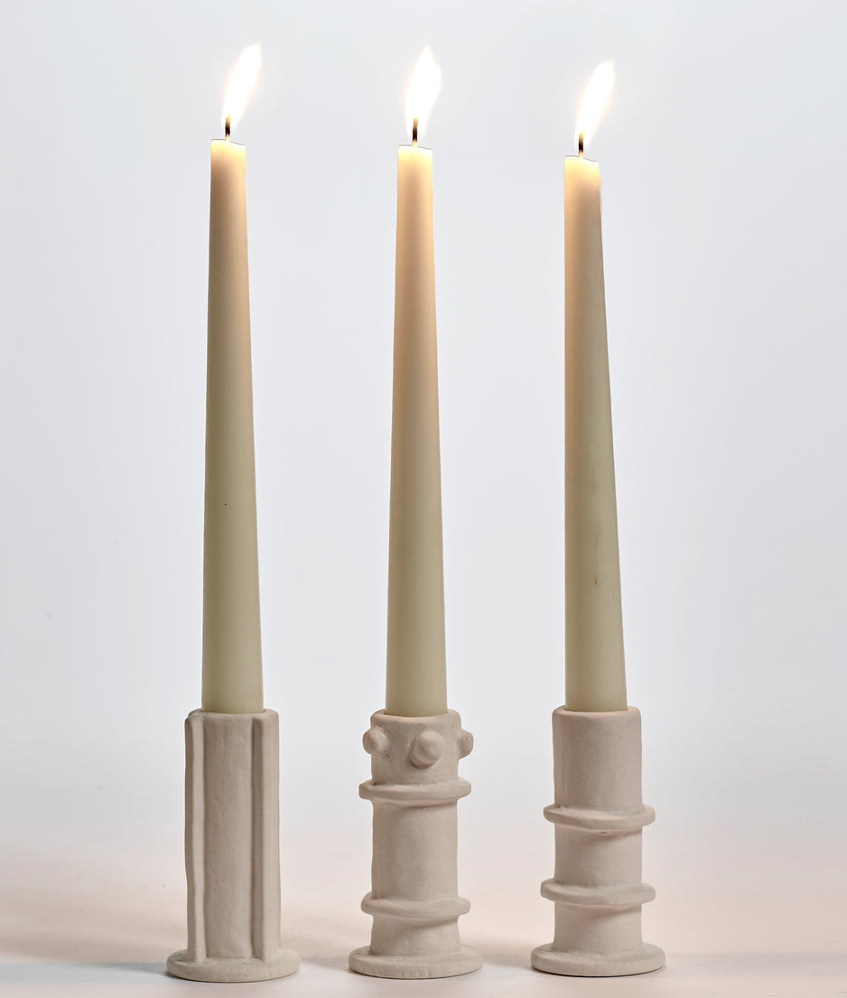 Candle holder 03 set 3 Molly 10CM | soft beige