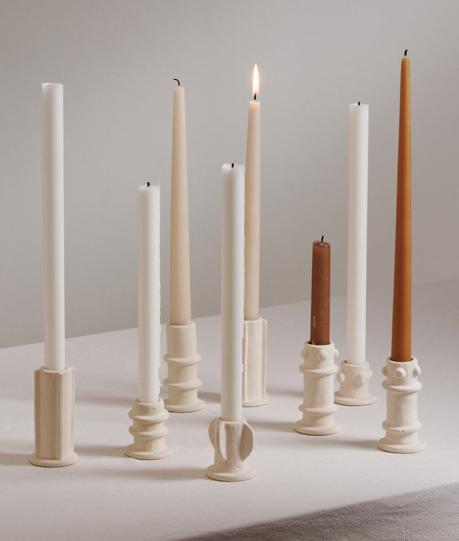 Candle holder 03 set 3 Molly 10CM | soft beige