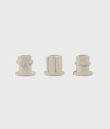 Candle holder 01 set 3 Molly 4CM | soft beige
