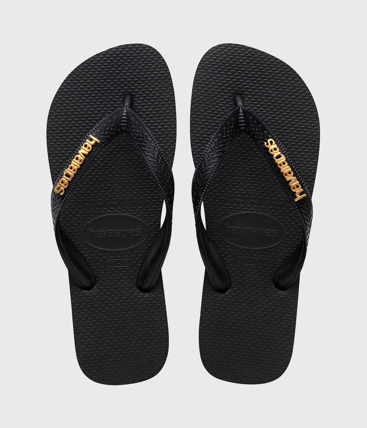HAVAIANAS TOP LOGO METALLIC | black