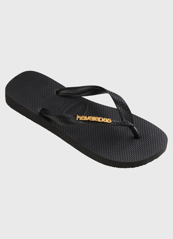HAVAIANAS TOP LOGO METALLIC | black