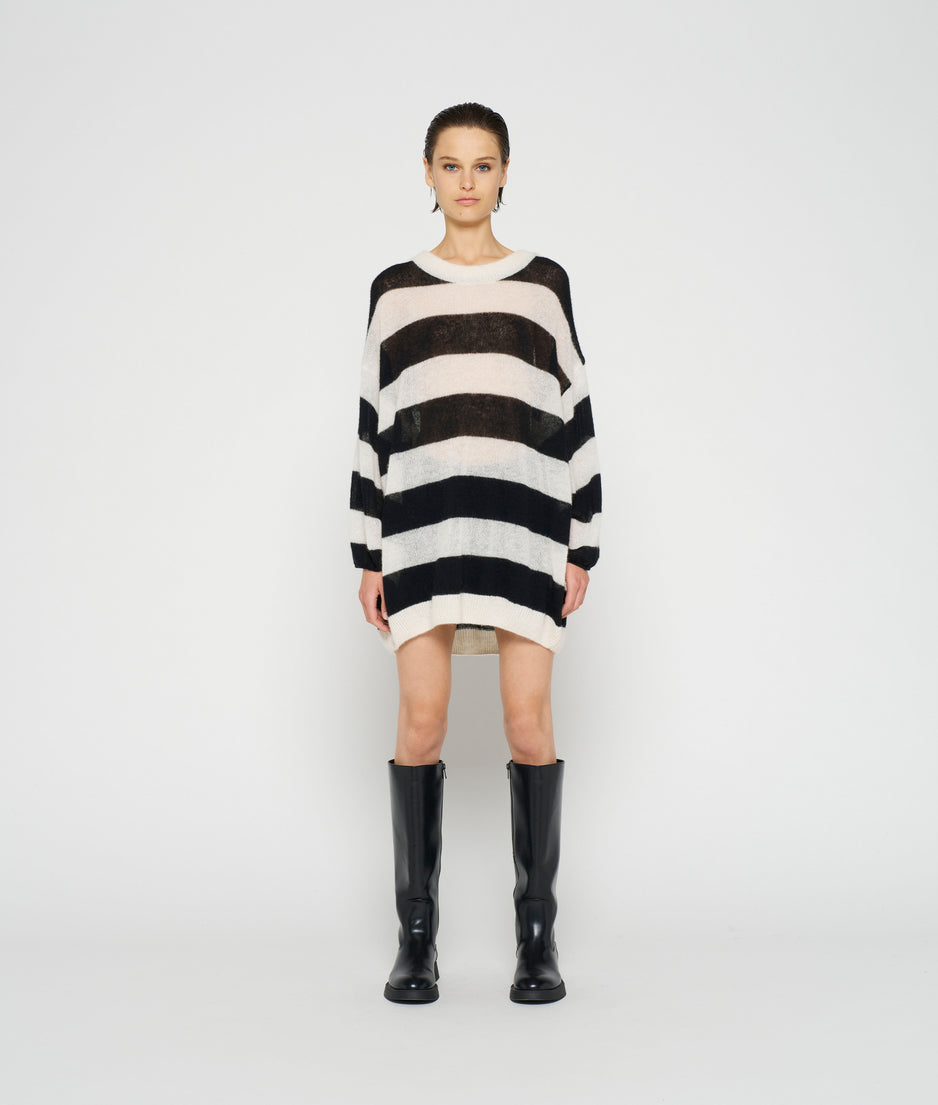 sweater knit stripe | ecru/black