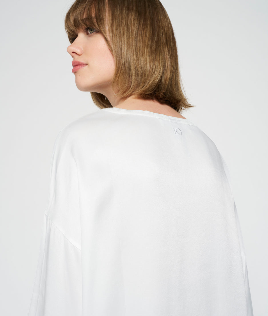 satin blouse | ecru