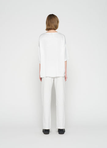 satin blouse | ecru