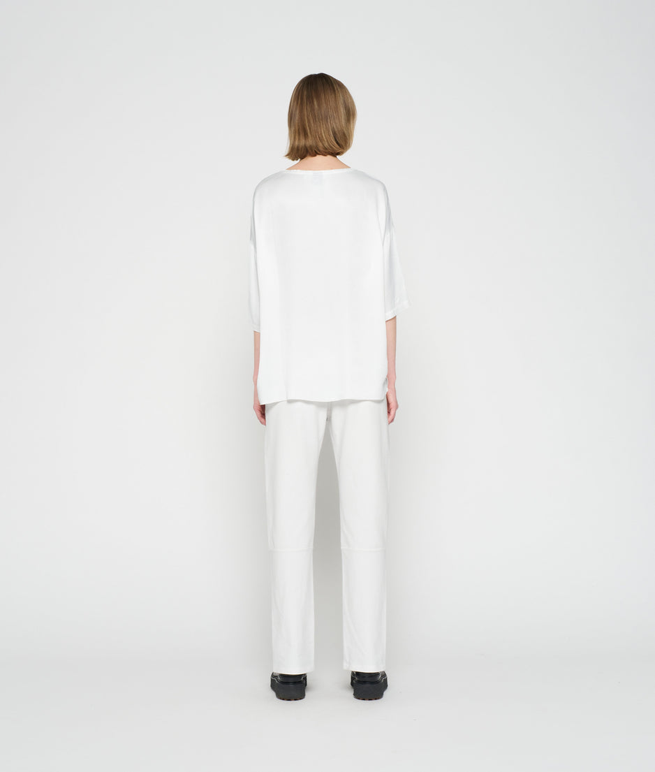 satin blouse | ecru