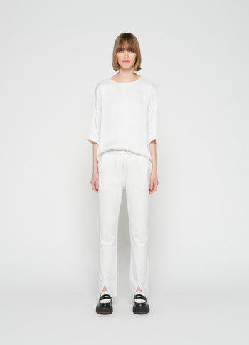 cropped jogger flare | ecru