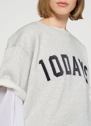 shortsleeve sweater | light grey melee