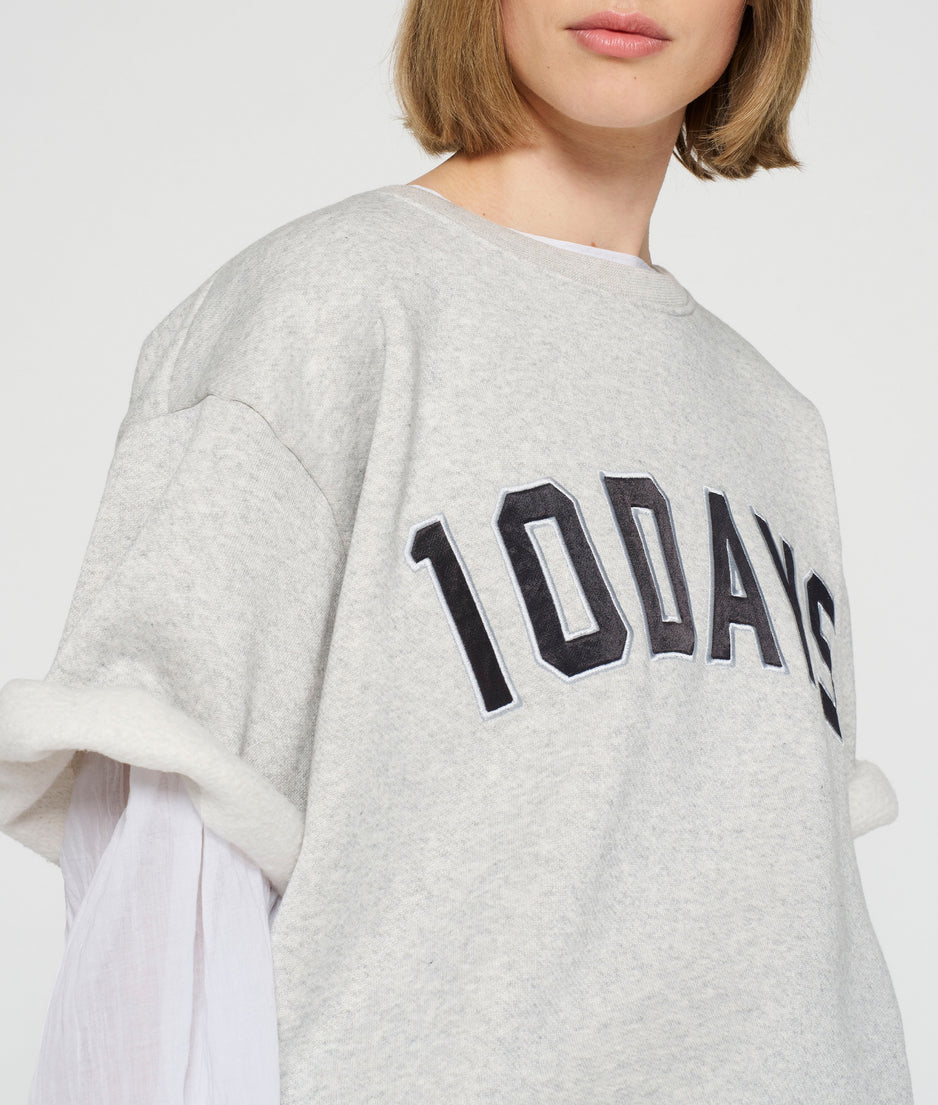 shortsleeve sweater | light grey melee
