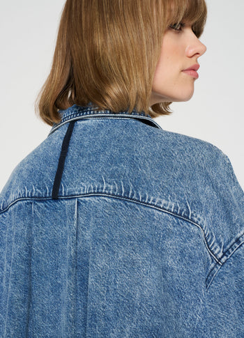 flowy denim shirt | blue denim
