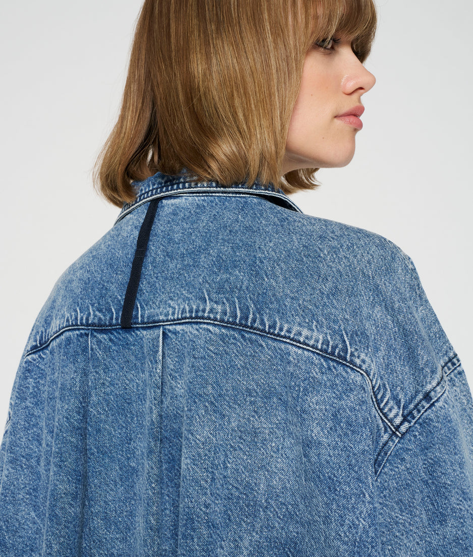 flowy denim shirt | blue denim
