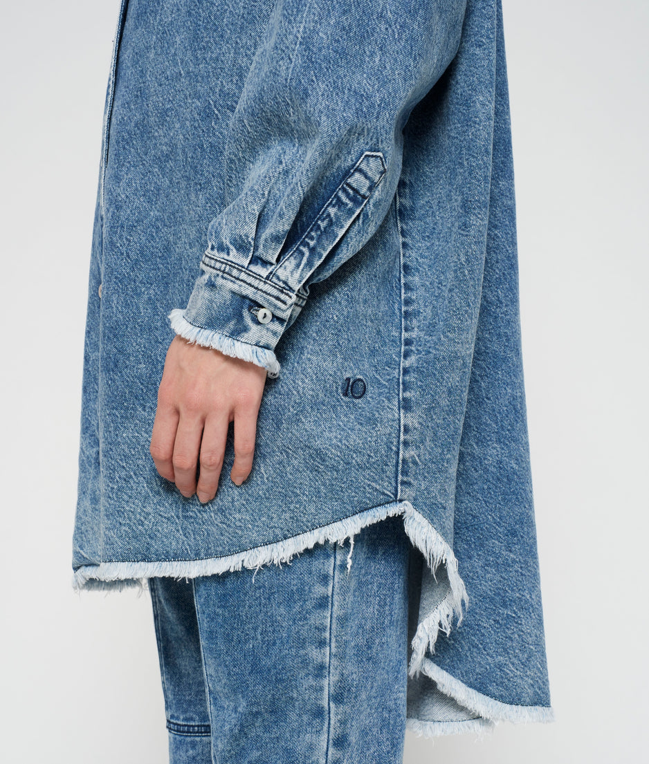 flowy denim shirt | blue denim