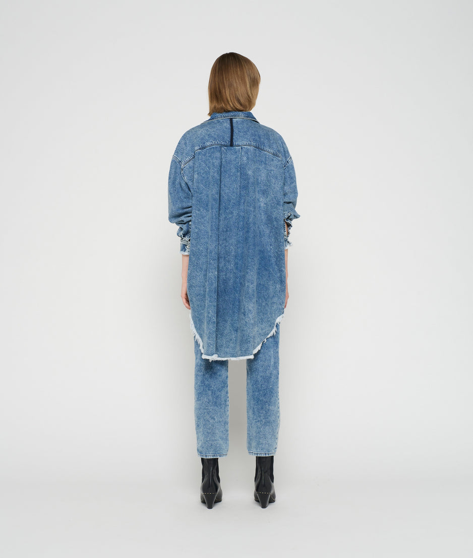 flowy denim shirt | blue denim