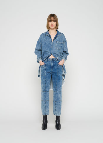 flowy denim shirt | blue denim