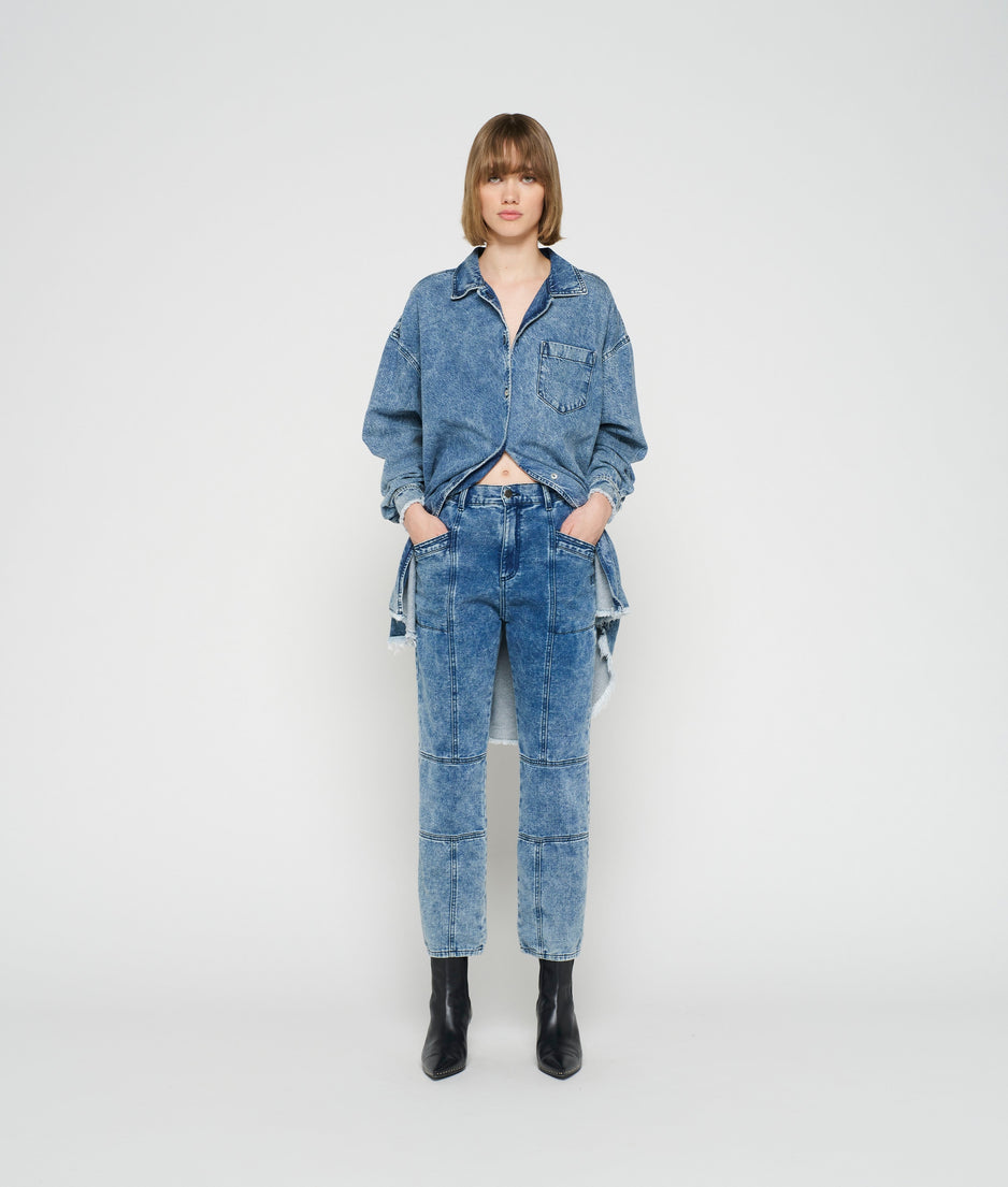 flowy denim shirt | blue denim