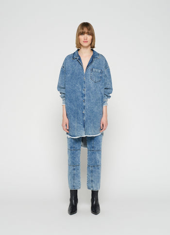 flowy denim shirt | blue denim
