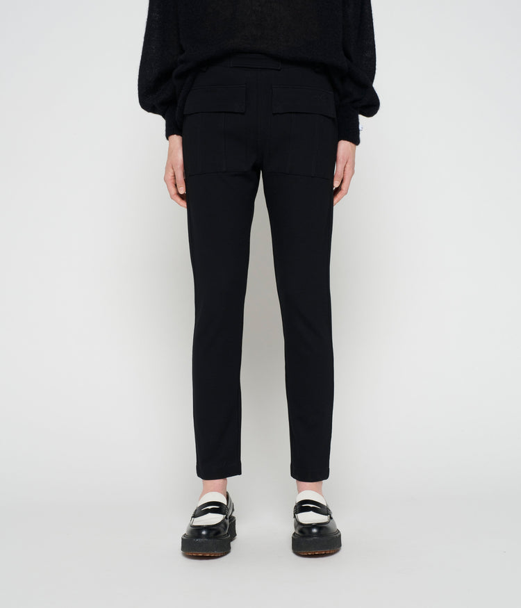 fitted punto pants | black